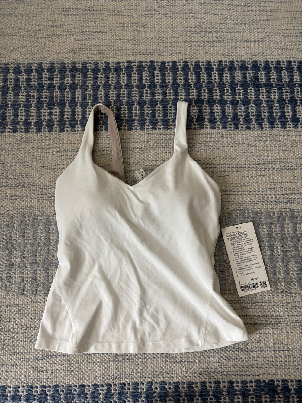 lululemon athletica White align Tank Waist Length-NWT